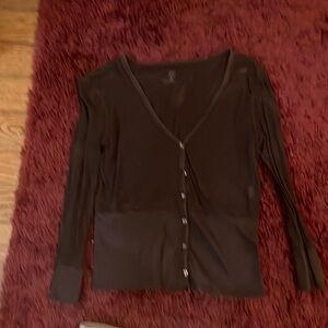 Brown button down shirt Med